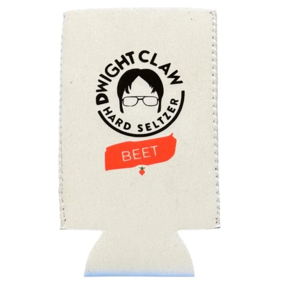 The Office Dwight Claw Hard Seltzer Beet Can Cooler Canvas Beverage Insulator